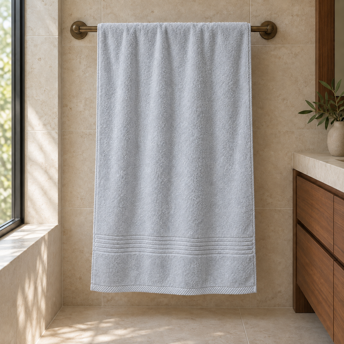 Essential towels, Silver, Bath Towel 70x140, Hero Main