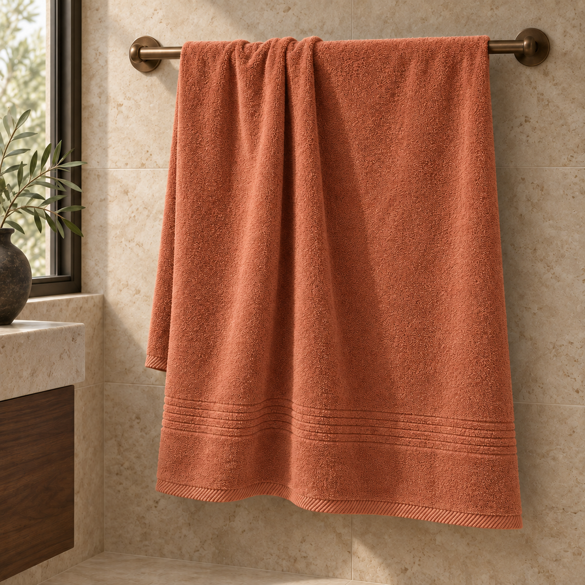 Essential towels, Terra Cotta, Bath Sheet 90x160, Hero Main