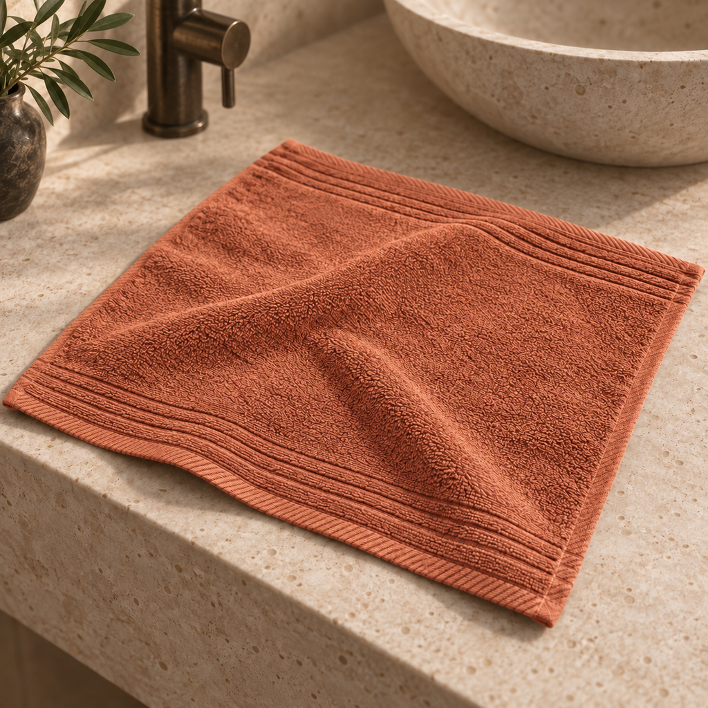 Essential towels, Terra Cotta, Face Towel 30x30, Hero Main