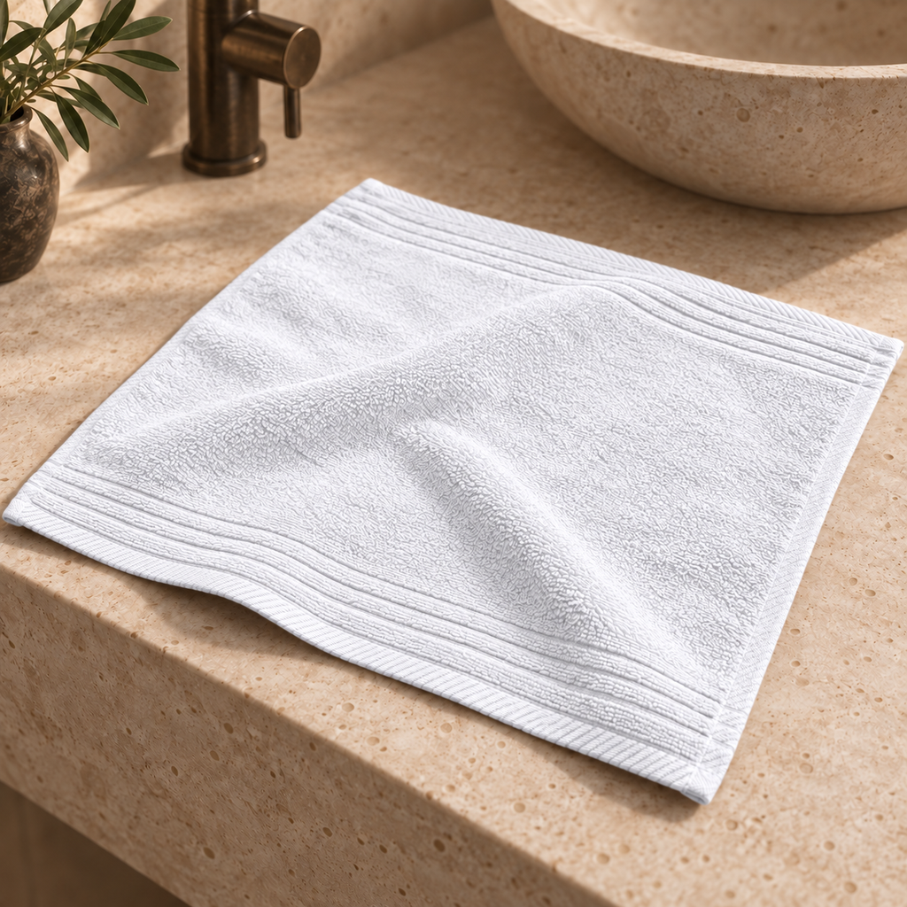 Essential towels, White, Face Towel 30x30, Hero Main