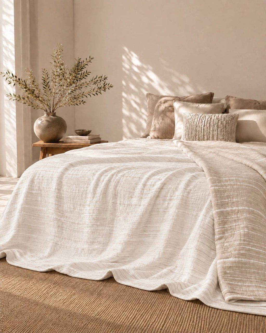 Giza Cotton Reversible King Throw - Elbadrawi Home