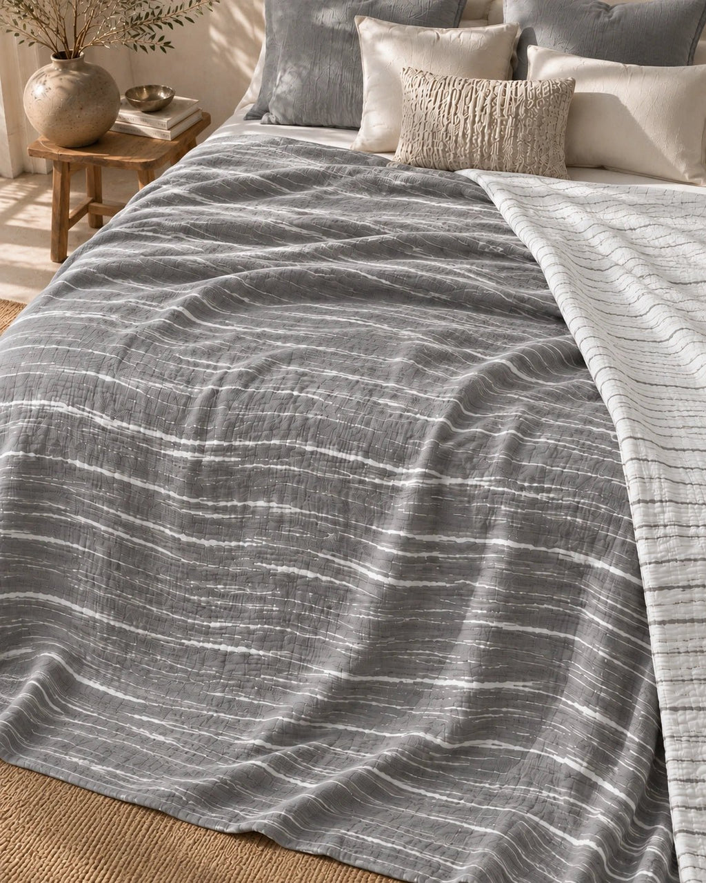 Giza Cotton Reversible King Throw - Elbadrawi Home