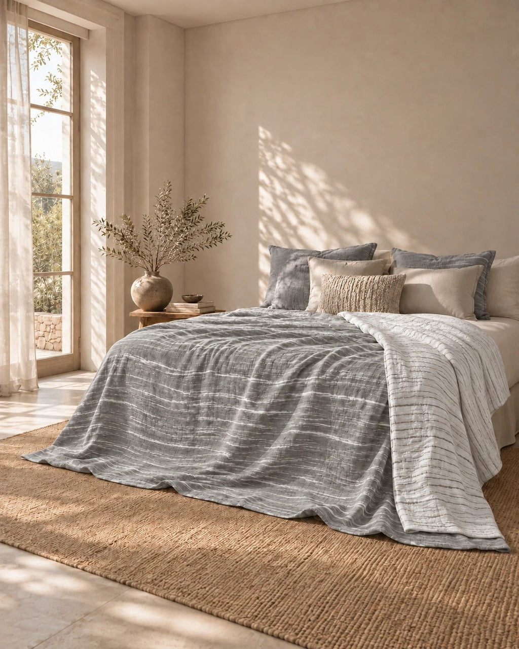 Giza Cotton Reversible King Throw - Elbadrawi Home