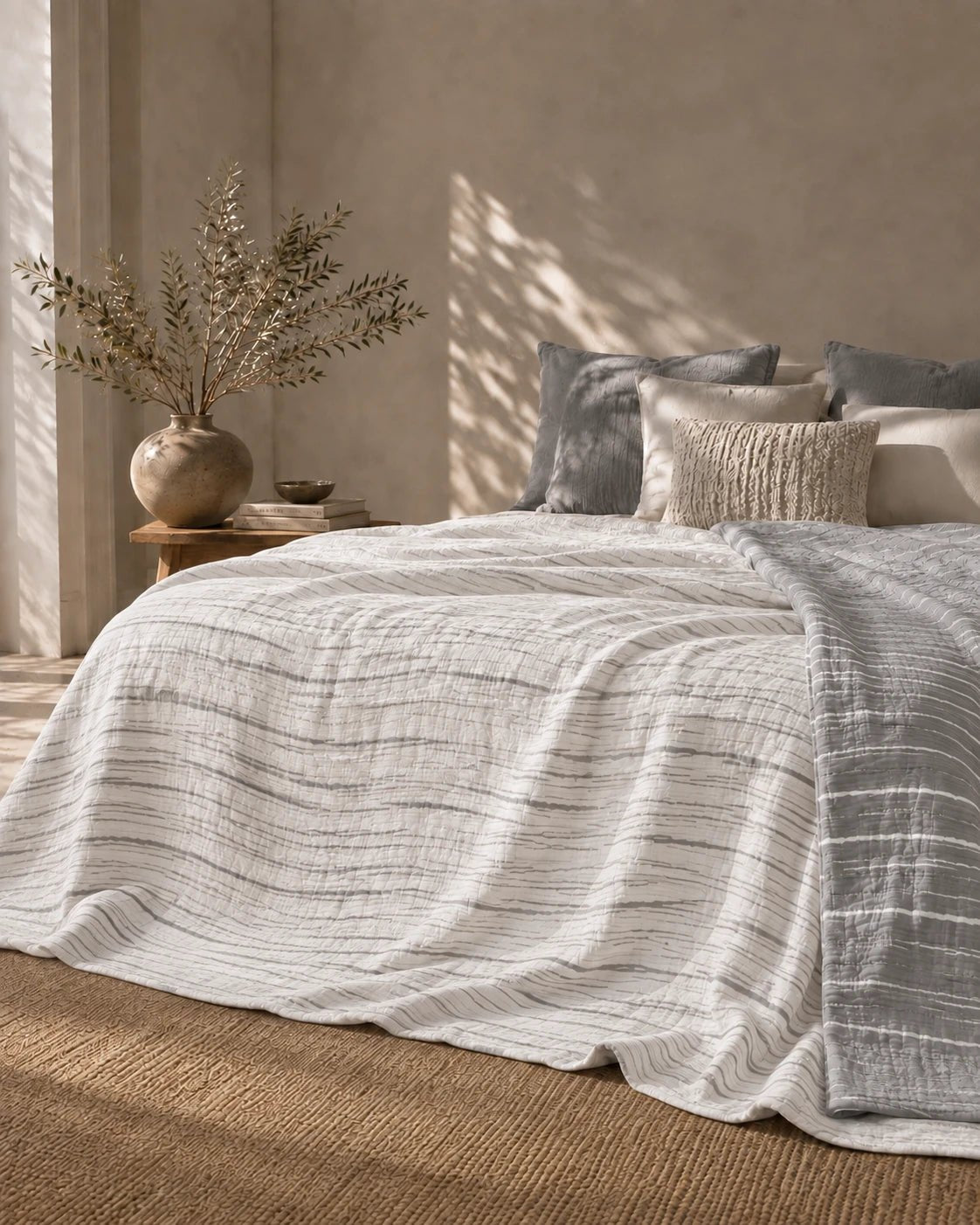 Giza Cotton Reversible King Throw - Elbadrawi Home