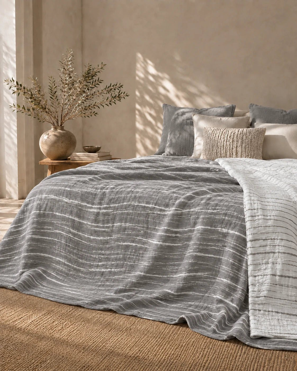 Giza Cotton Reversible King Throw - Elbadrawi Home