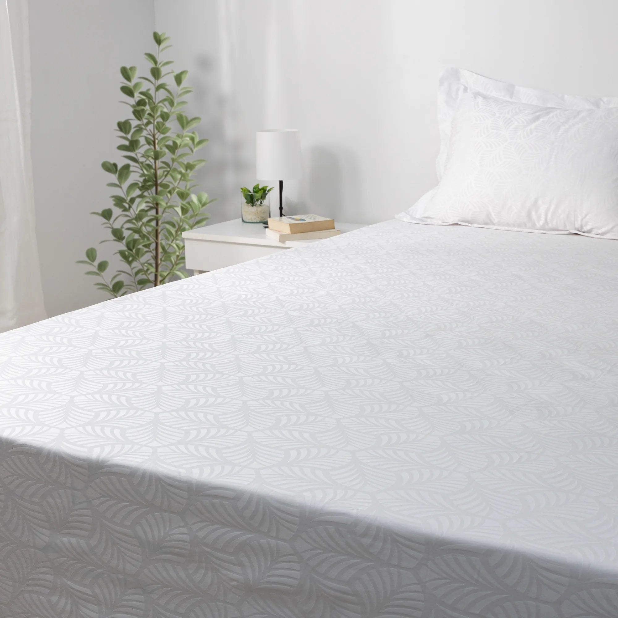 Hotel Fitted Sheet Set 1000TC (Floral Jacquard) - Elbadrawi Home