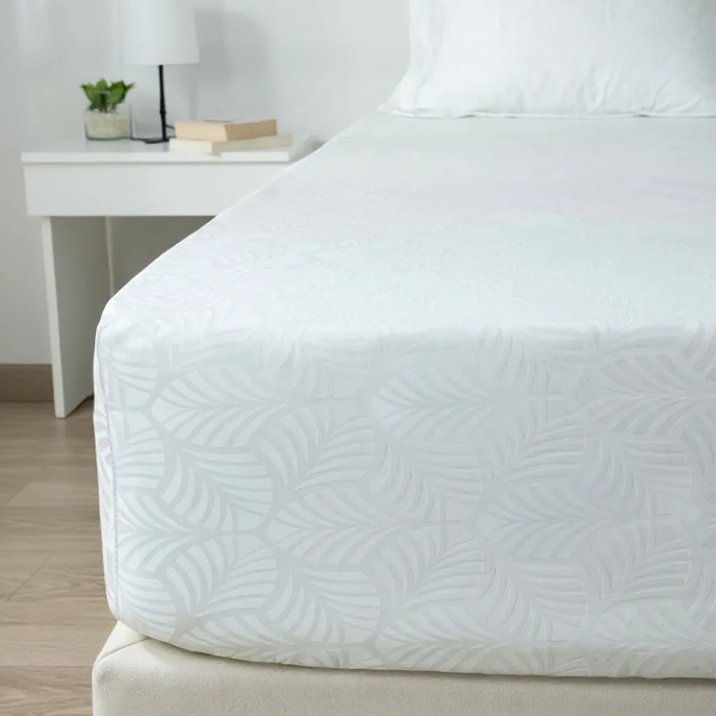 Hotel Fitted Sheet Set 1000TC (Floral Jacquard) - Elbadrawi Home