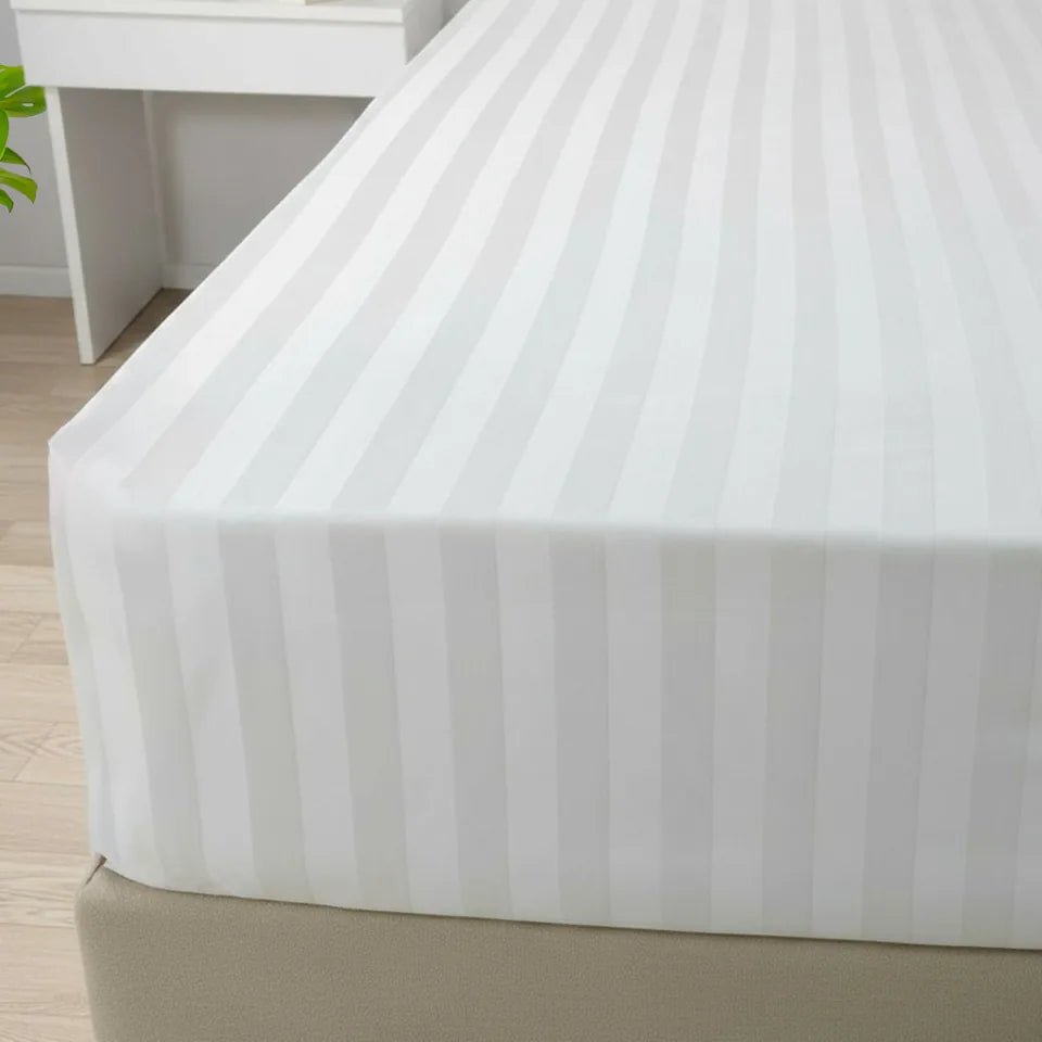 Hotel Fitted Sheet Set 1000TC (Wide Stripes) - Elbadrawi Home