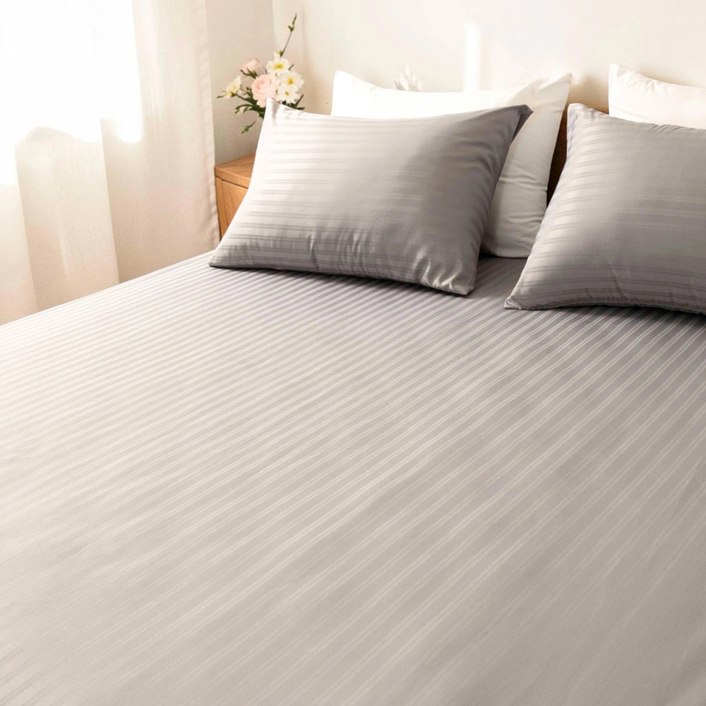 Jacquard Fitted Sheet Set 400TC (New Style Stripes) - Elbadrawi Home