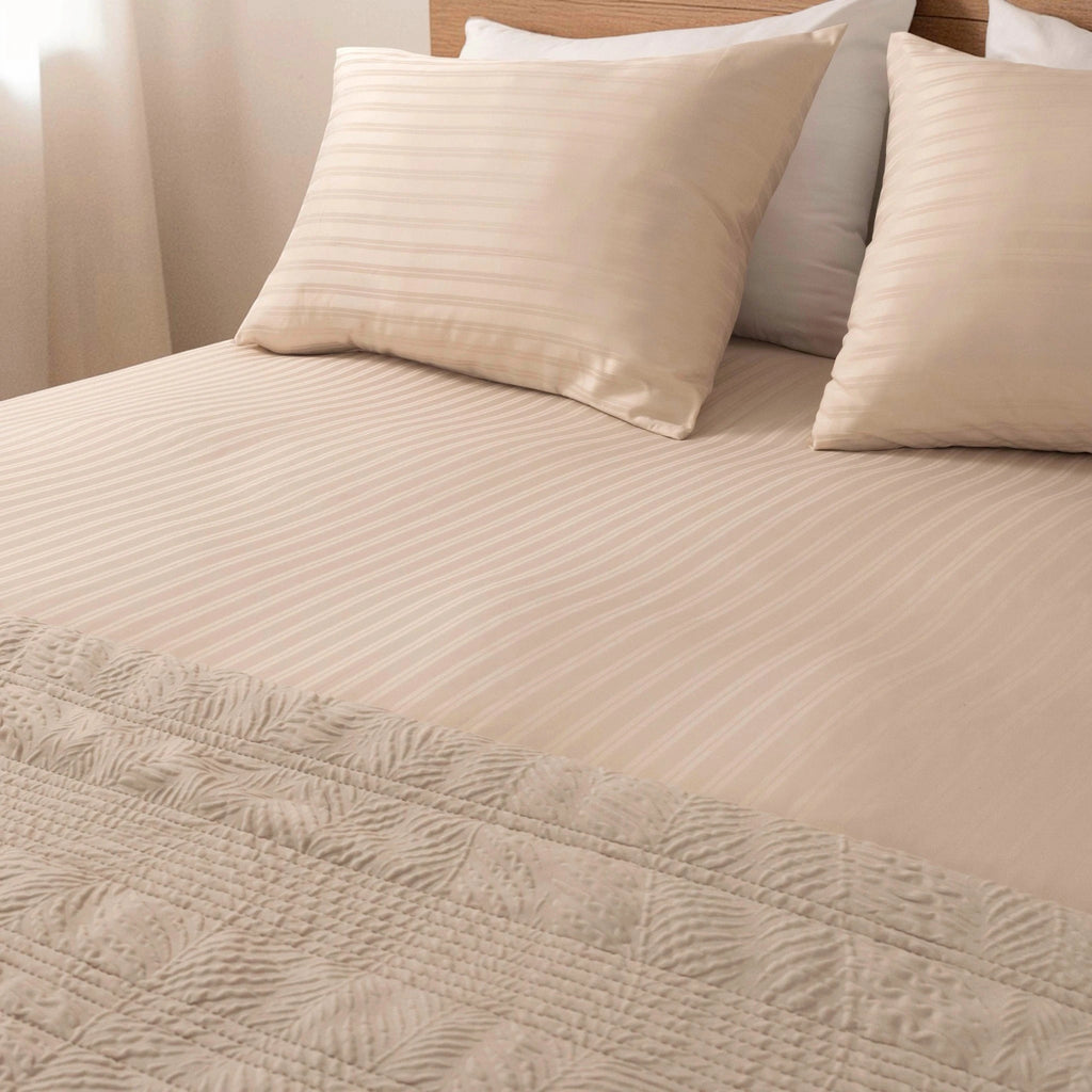 Jacquard Fitted Sheet Set 400TC (New Style Stripes) - Elbadrawi Home