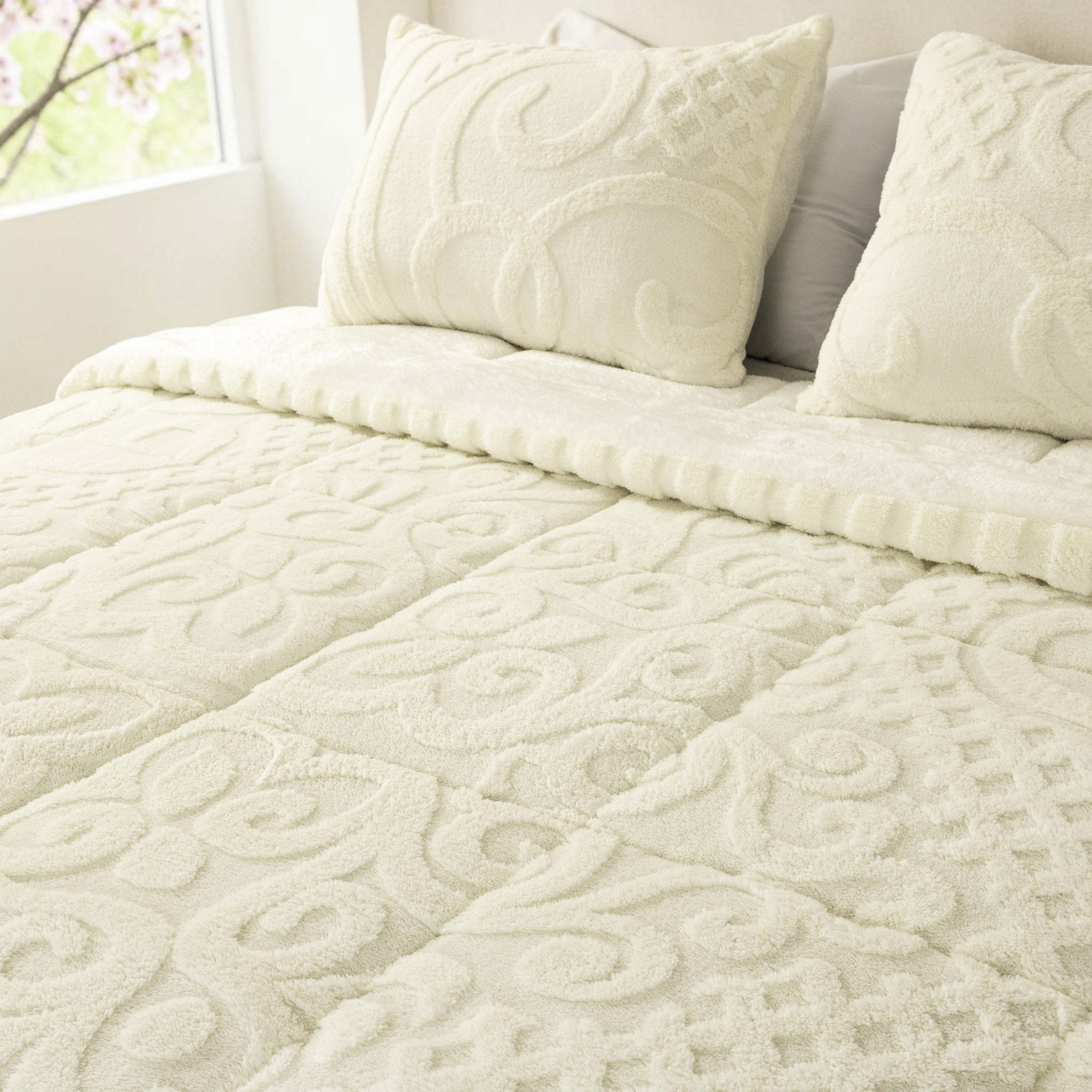 Jacquard Mink Fur Double - Face Comforter Set - Elbadrawi Home