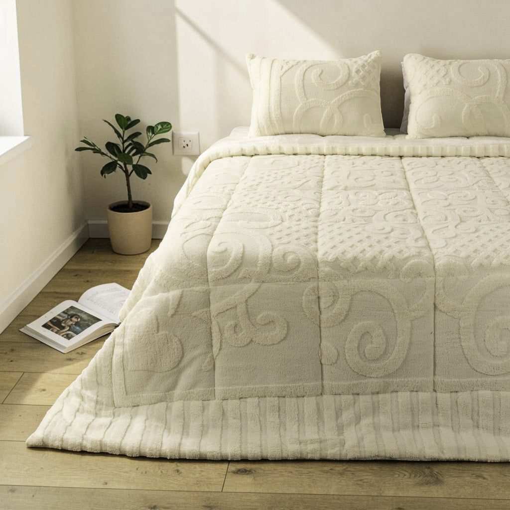 Jacquard Mink Fur Double - Face Comforter Set - Elbadrawi Home