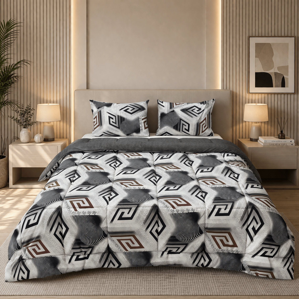 Kubik Tencel King Comforter Set - Elbadrawi Home