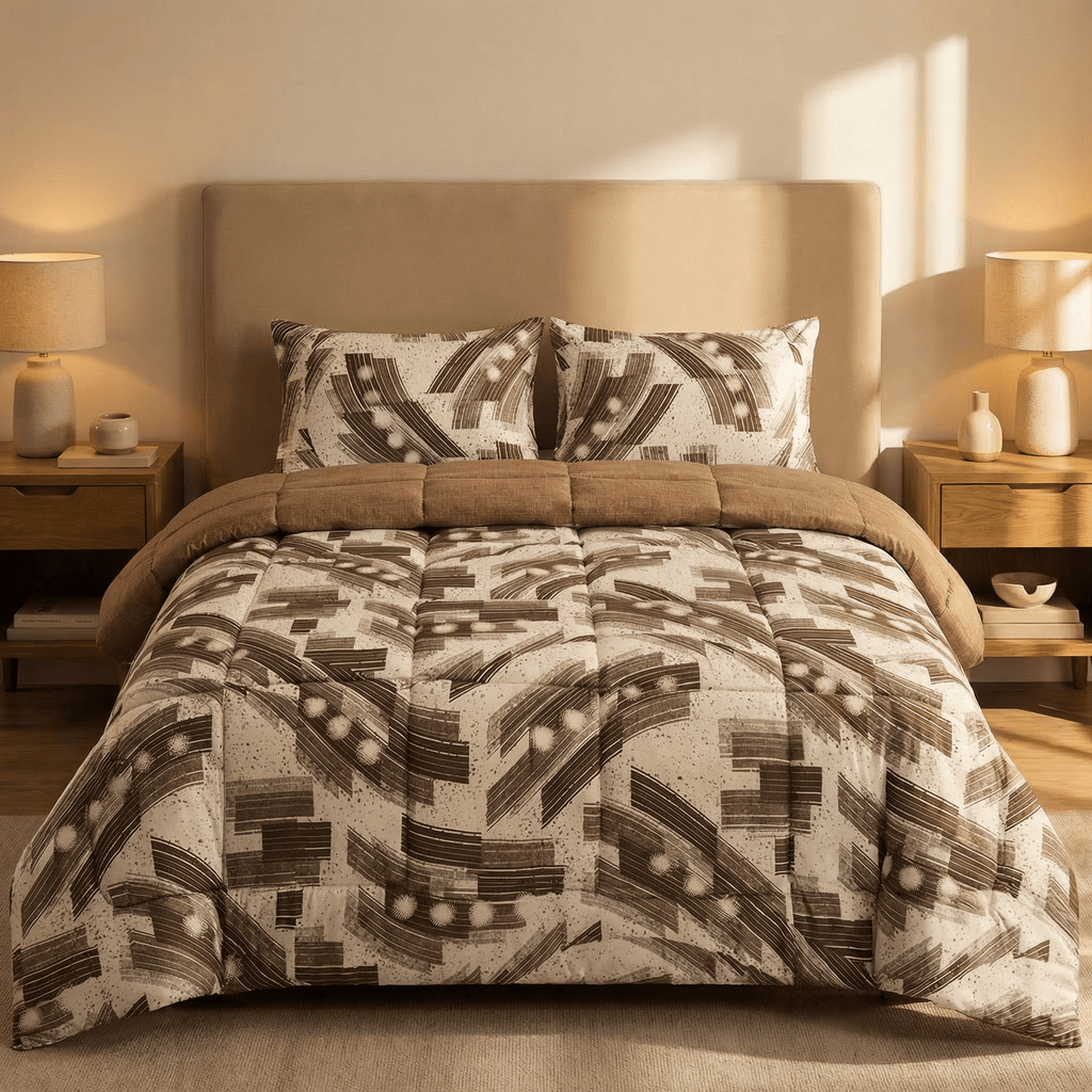 Mocha Flow Tencel King Comforter Set - Elbadrawi Home