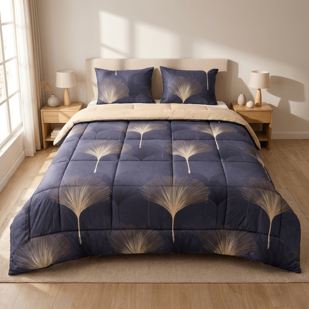 Night Palm Tencel King Comforter Set - Elbadrawi Home