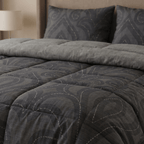 Noir Crest Tencel King Comforter Set - Elbadrawi Home