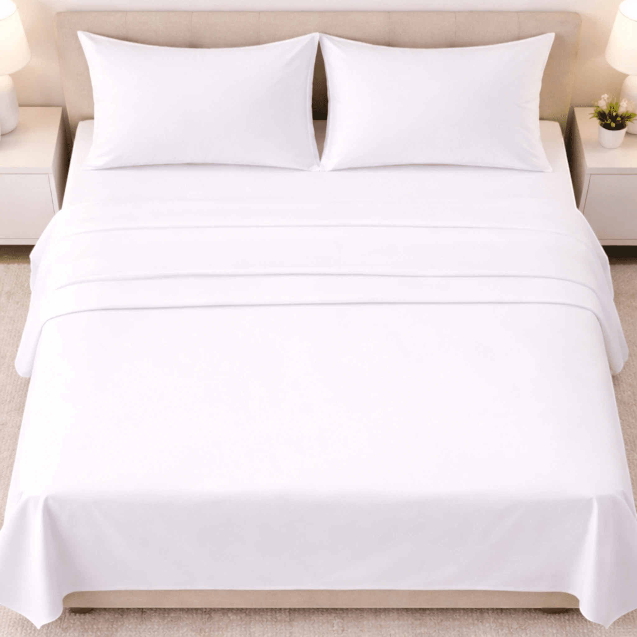 Prime Flat Sheet Set 400TC Percale - Elbadrawi Home