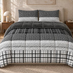 Printed Tencel & Mink Fur Comforter Set - Elbadrawi Home