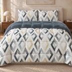 Printed Tencel & Mink Fur Comforter Set - Elbadrawi Home