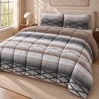 Printed Tencel & Mink Fur Comforter Set - Elbadrawi Home