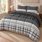 Printed Tencel & Mink Fur Comforter Set - Elbadrawi Home