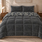 Printed Tencel & Mink Fur Comforter Set - Elbadrawi Home