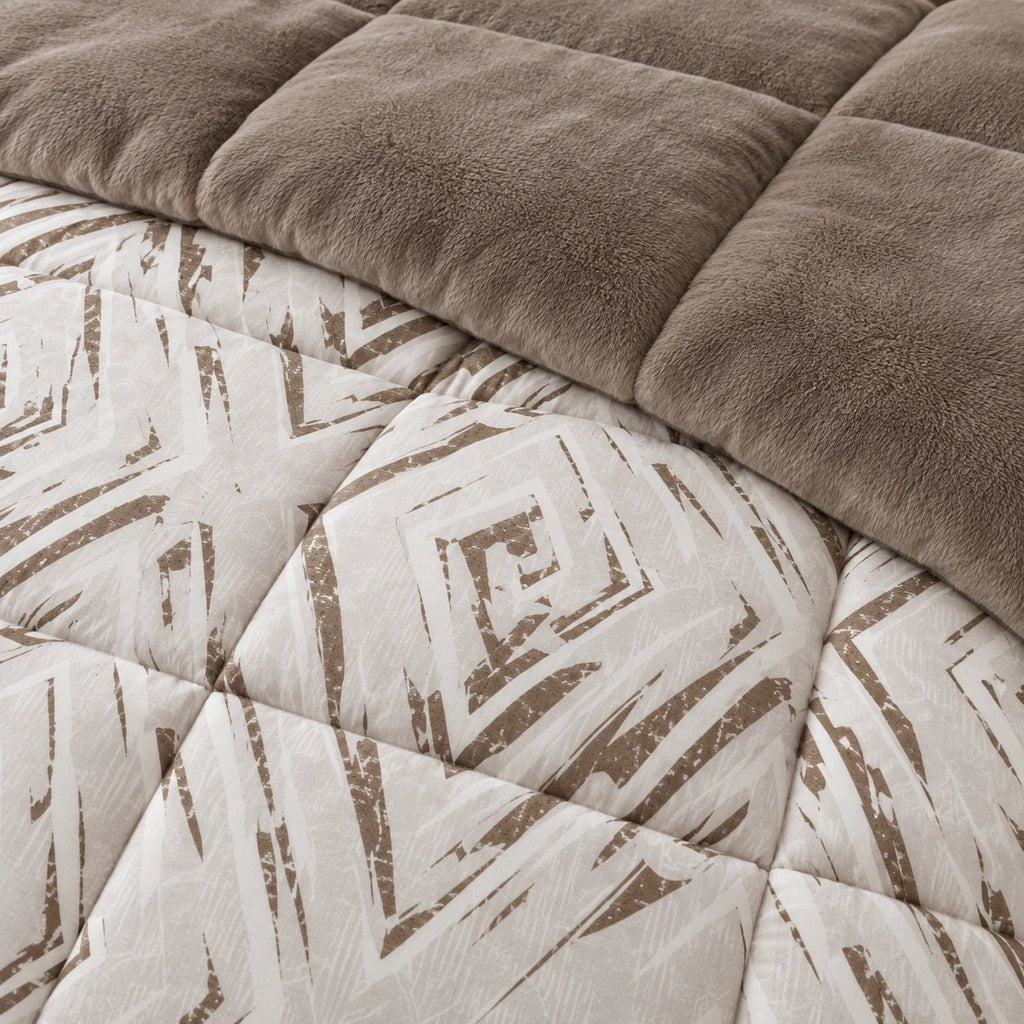 Printed Tencel & Mink Fur Comforter Set - Elbadrawi Home