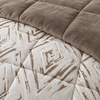 Printed Tencel & Mink Fur Comforter Set - Elbadrawi Home