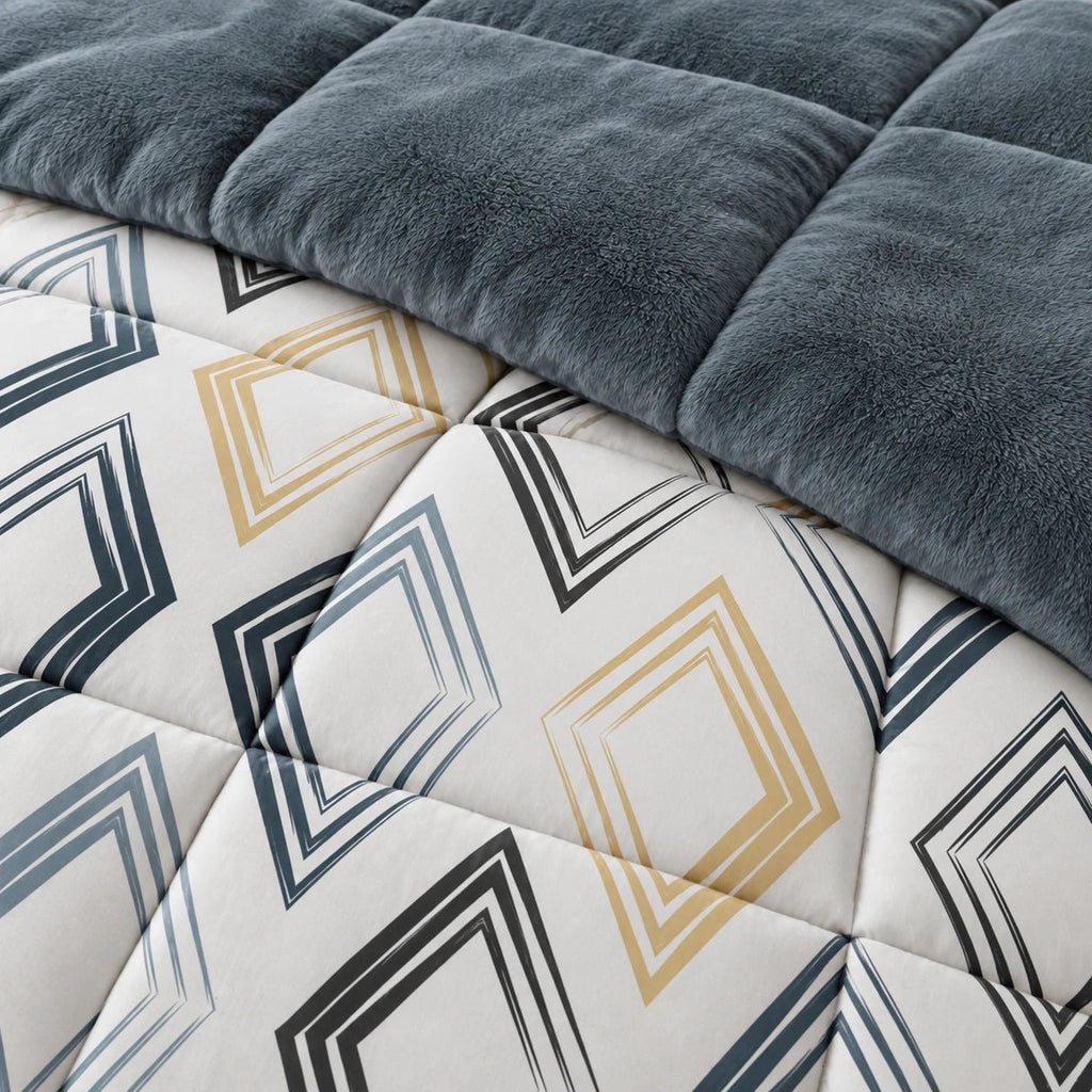 Printed Tencel & Mink Fur Comforter Set - Elbadrawi Home