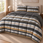 Printed Tencel & Mink Fur Comforter Set - Elbadrawi Home