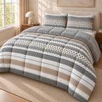 Printed Tencel & Mink Fur Comforter Set - Elbadrawi Home