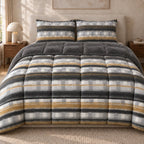 Printed Tencel & Mink Fur Comforter Set - Elbadrawi Home