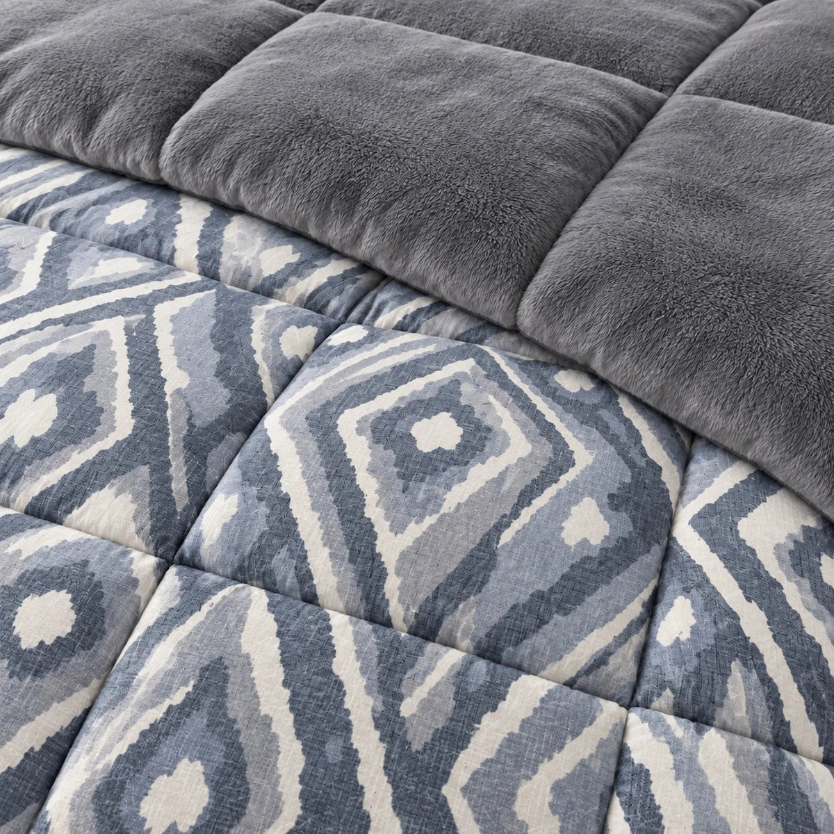 Printed Tencel & Mink Fur Comforter Set - Elbadrawi Home