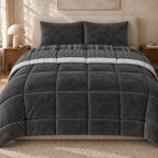 Printed Tencel & Mink Fur Comforter Set - Elbadrawi Home