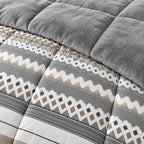Printed Tencel & Mink Fur Comforter Set - Elbadrawi Home
