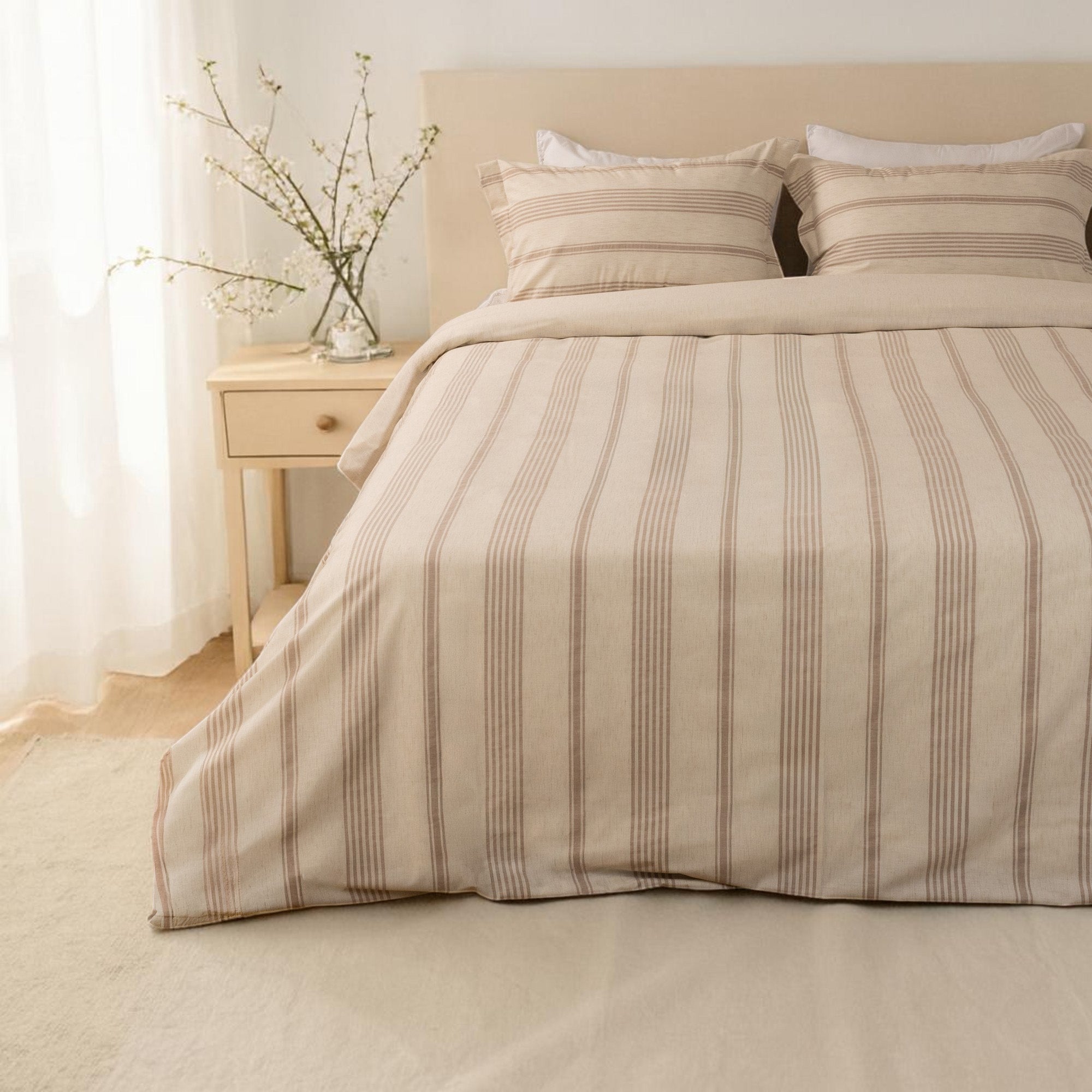 Shoreline Stripe Linen Duvet Cover Set - Elbadrawi Home