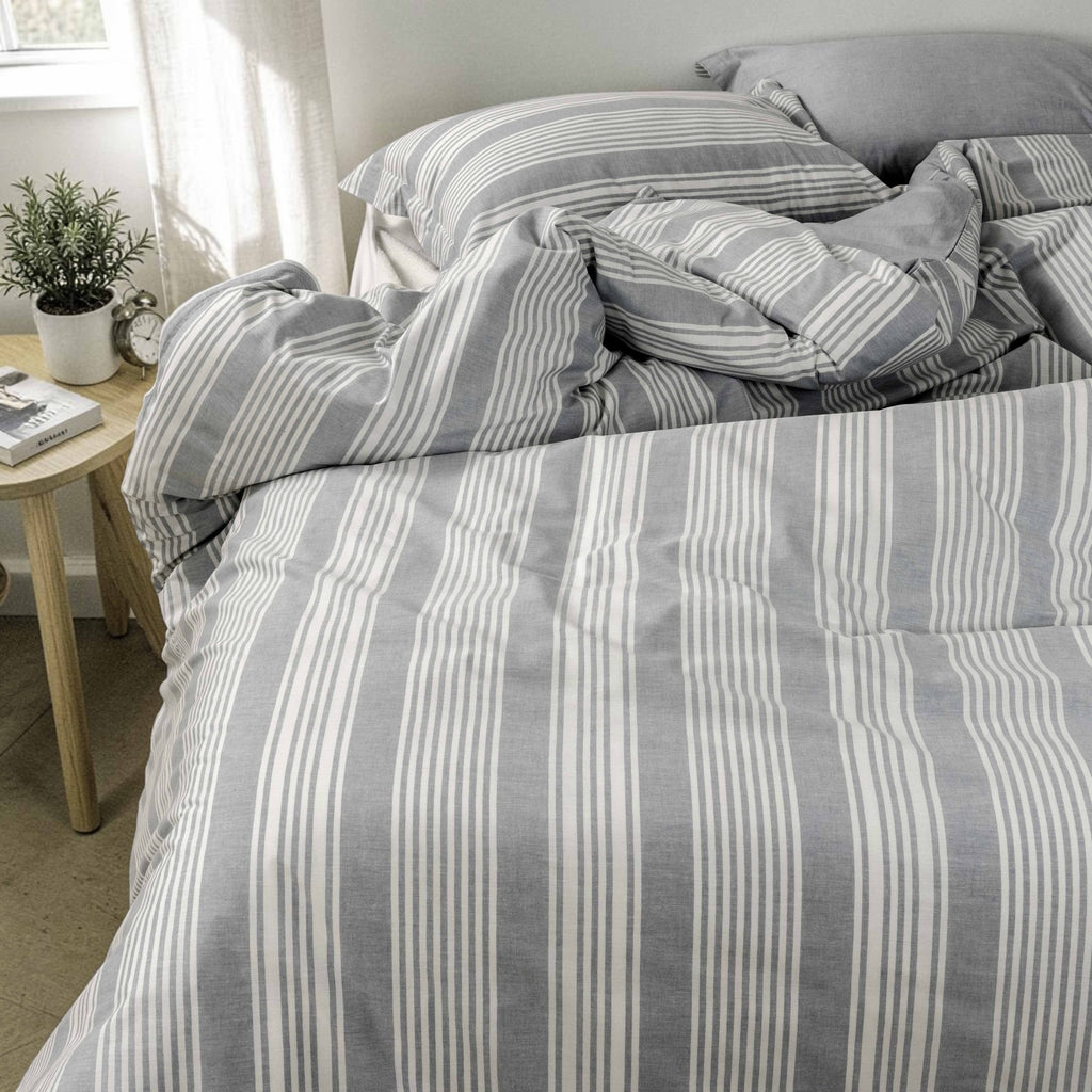 Shoreline Stripe Linen Duvet Cover Set - Elbadrawi Home