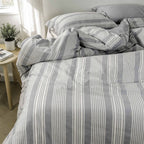 Shoreline Stripe Linen Duvet Cover Set - Elbadrawi Home