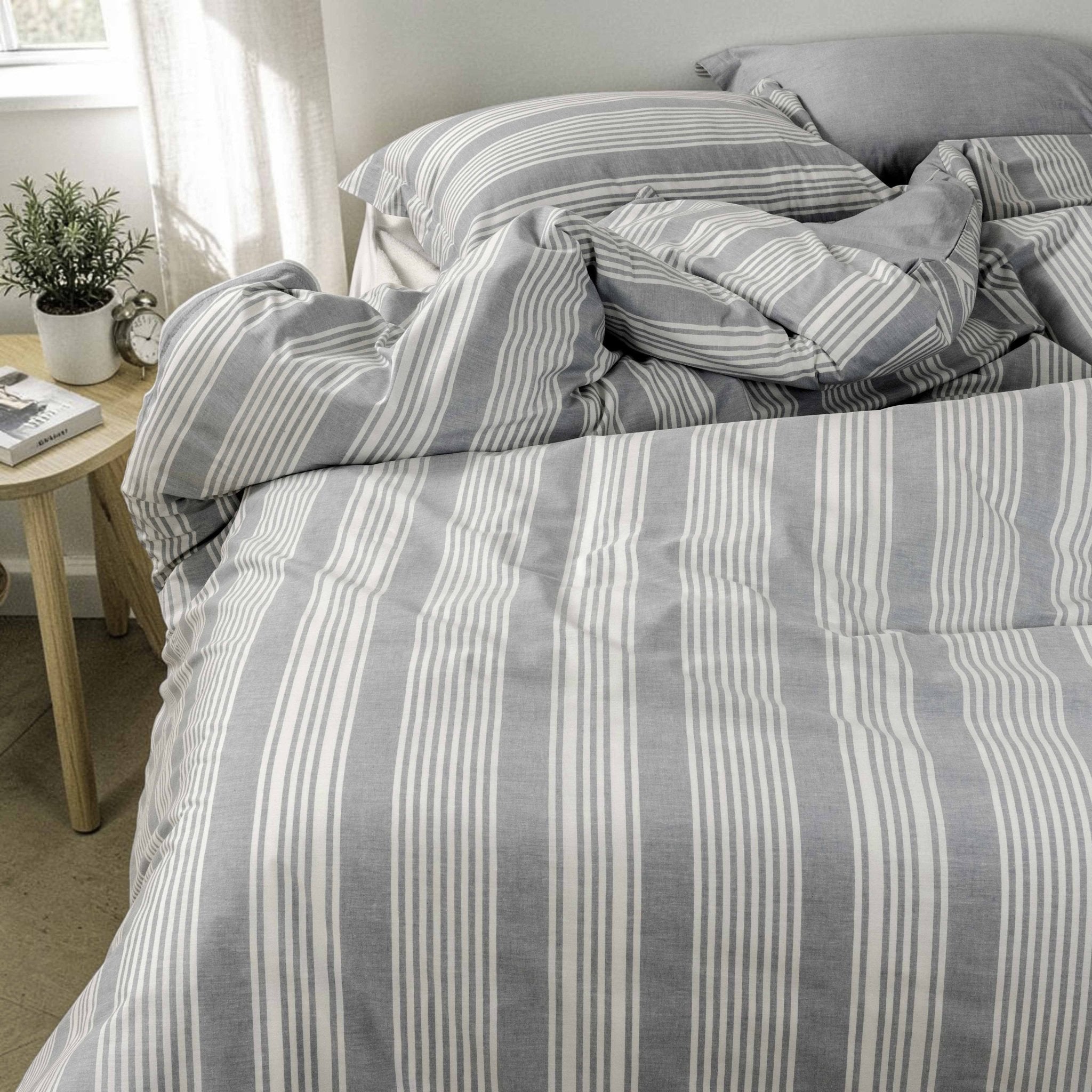 Shoreline Stripe Linen Duvet Cover Set - Elbadrawi Home
