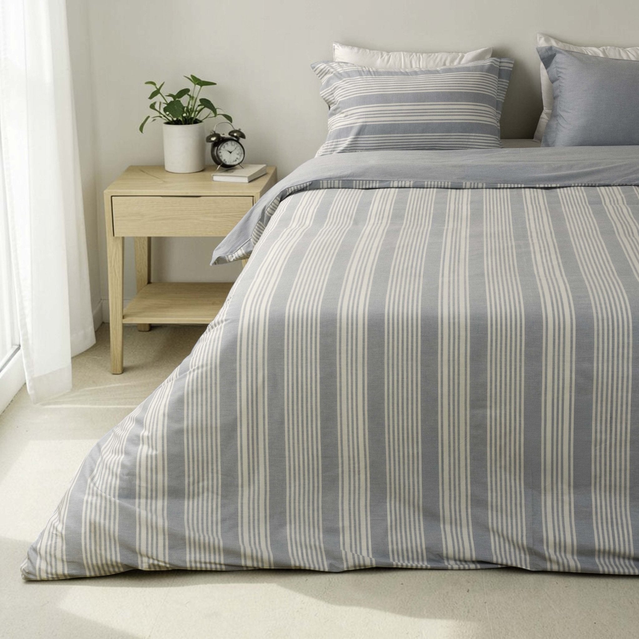 Shoreline Stripe Linen Duvet Cover Set - Elbadrawi Home