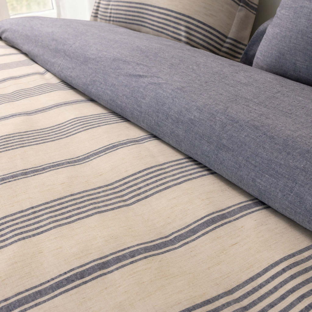 Shoreline Stripe Linen Duvet Cover Set - Elbadrawi Home