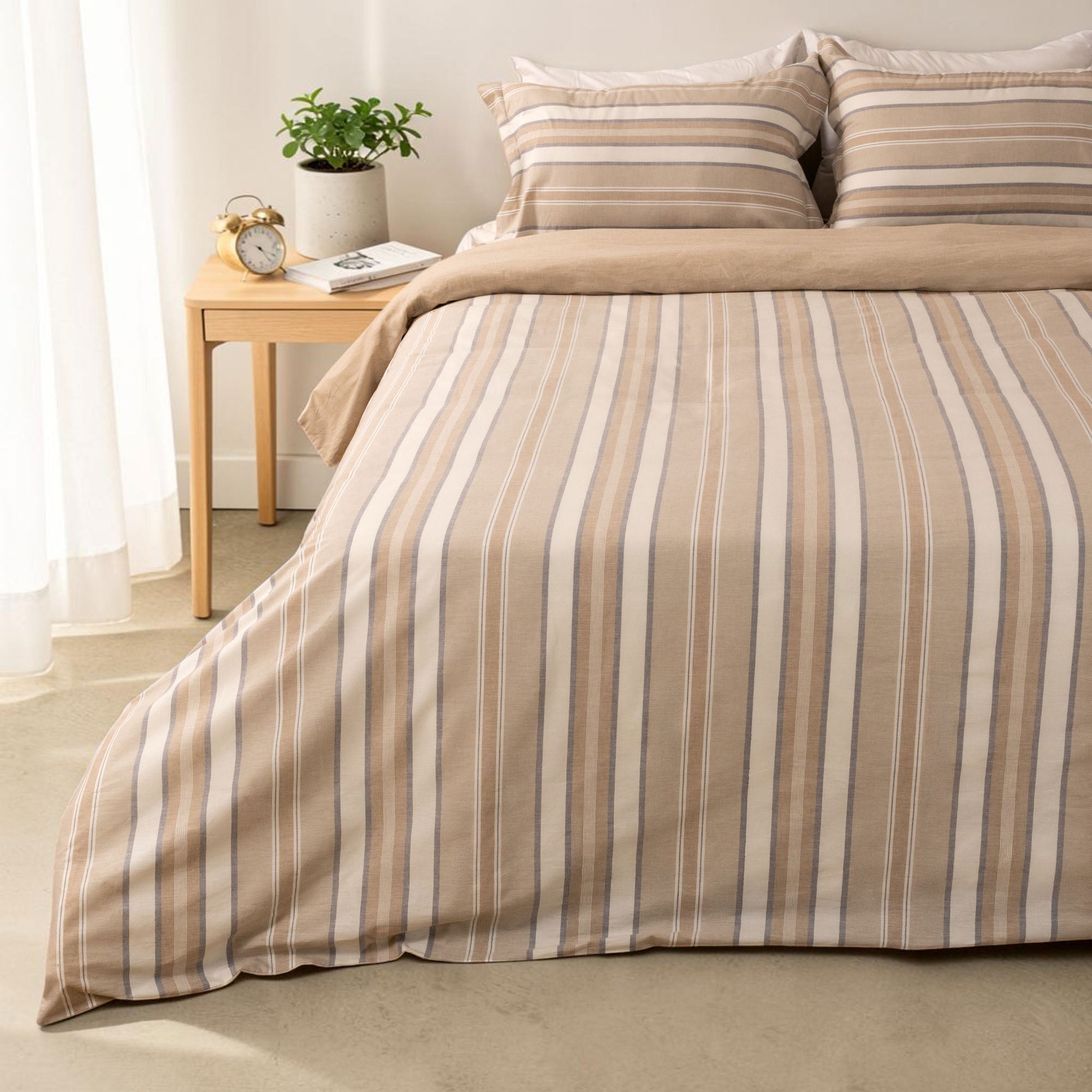 Shoreline Stripe Linen Duvet Cover Set - Elbadrawi Home