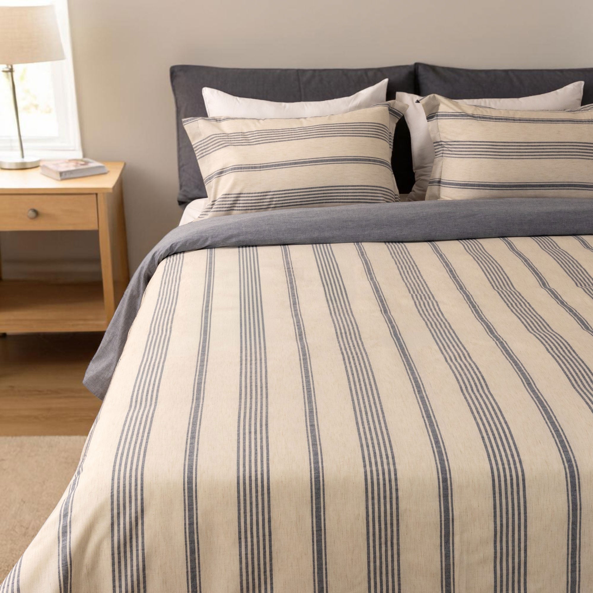 Shoreline Stripe Linen Duvet Cover Set - Elbadrawi Home