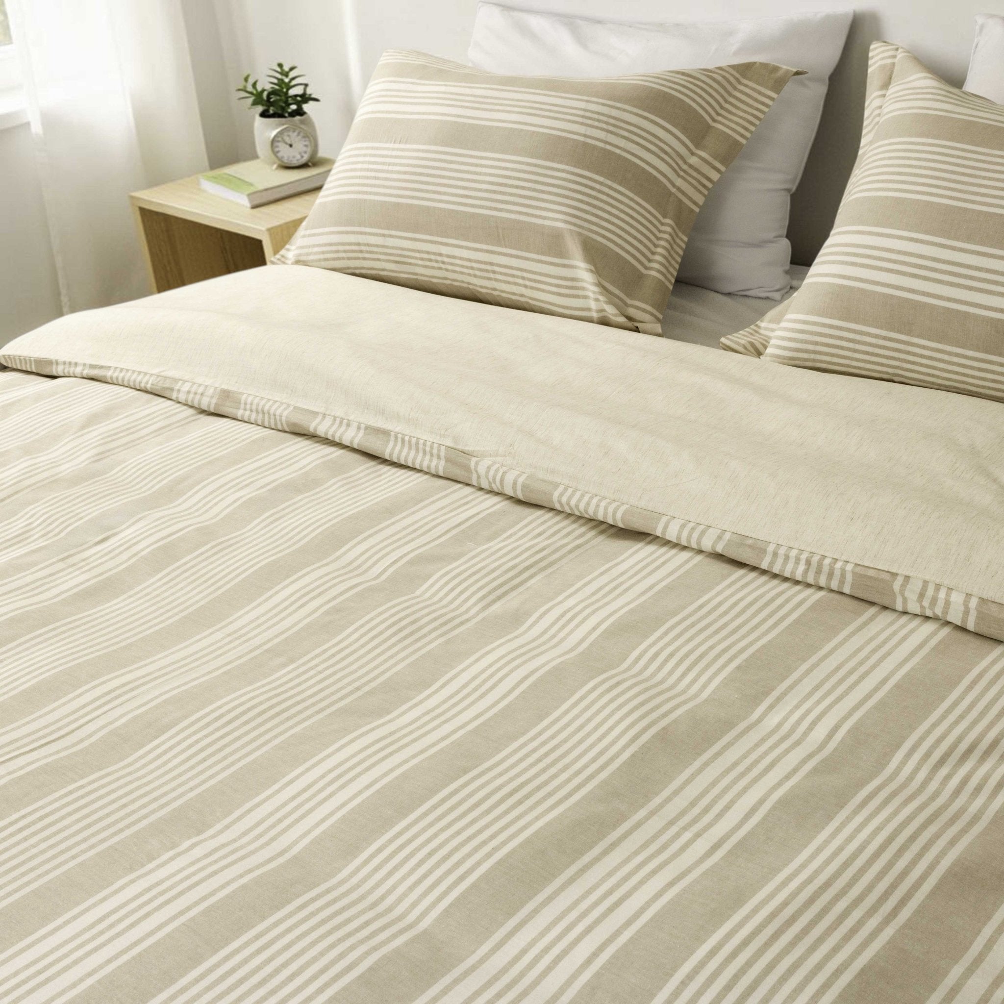 Shoreline Stripe Linen Duvet Cover Set - Elbadrawi Home