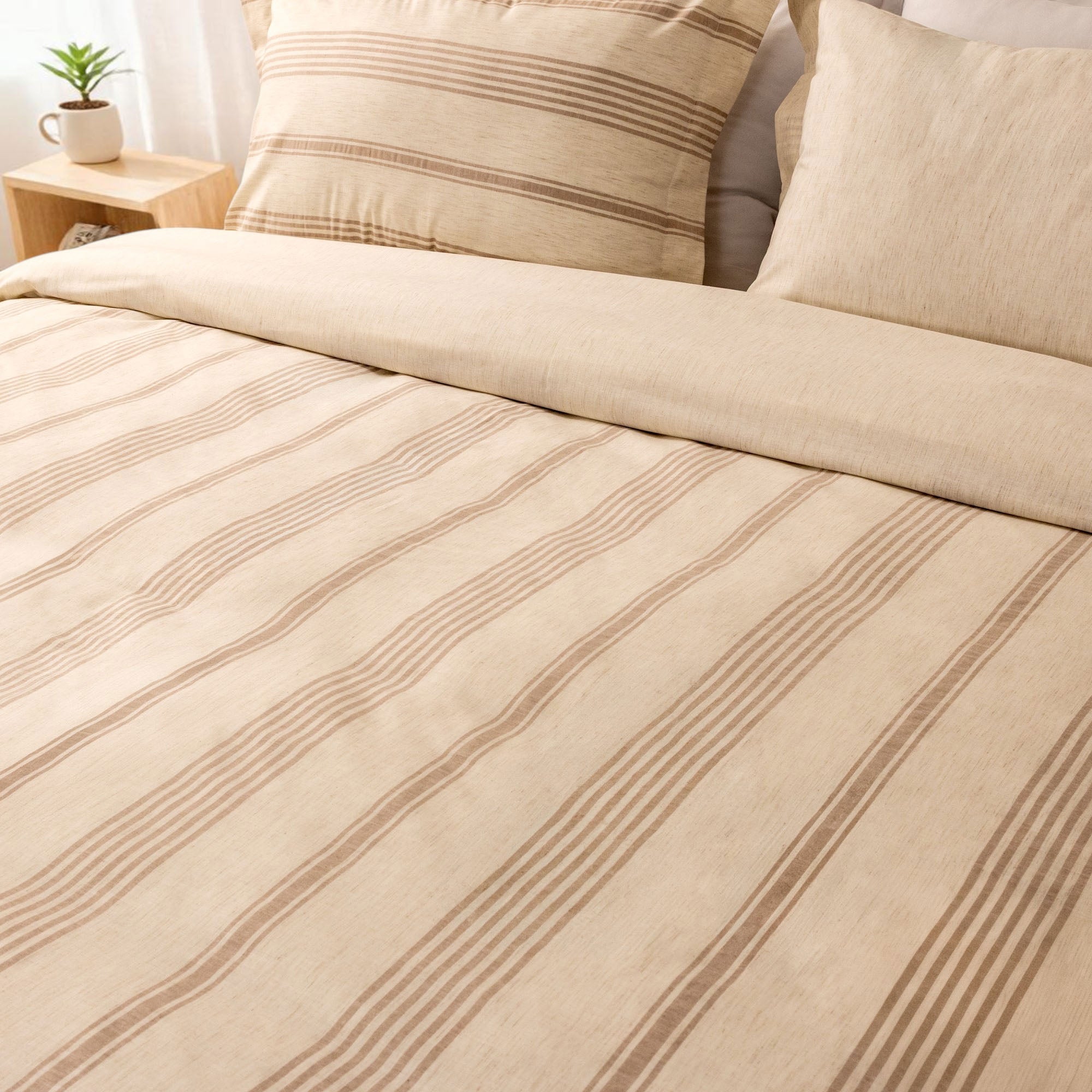 Shoreline Stripe Linen Duvet Cover Set - Elbadrawi Home
