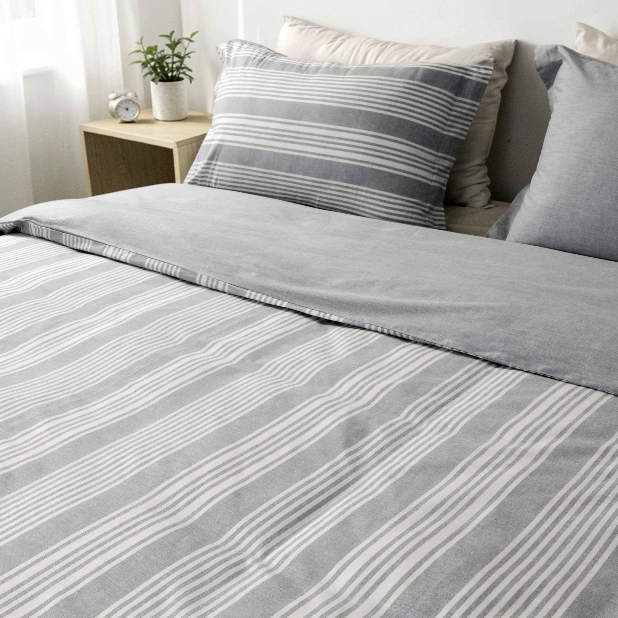 Shoreline Stripe Linen Duvet Cover Set - Elbadrawi Home