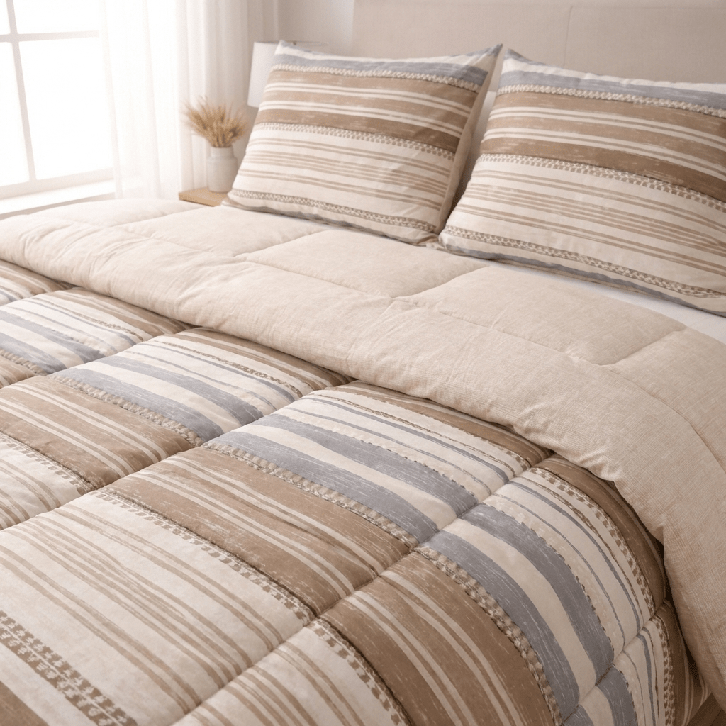 Taupe Horizon Tencel King Comforter Set - Elbadrawi Home