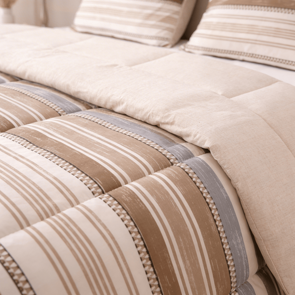Taupe Horizon Tencel King Comforter Set - Elbadrawi Home