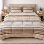Taupe Horizon Tencel King Comforter Set - Elbadrawi Home