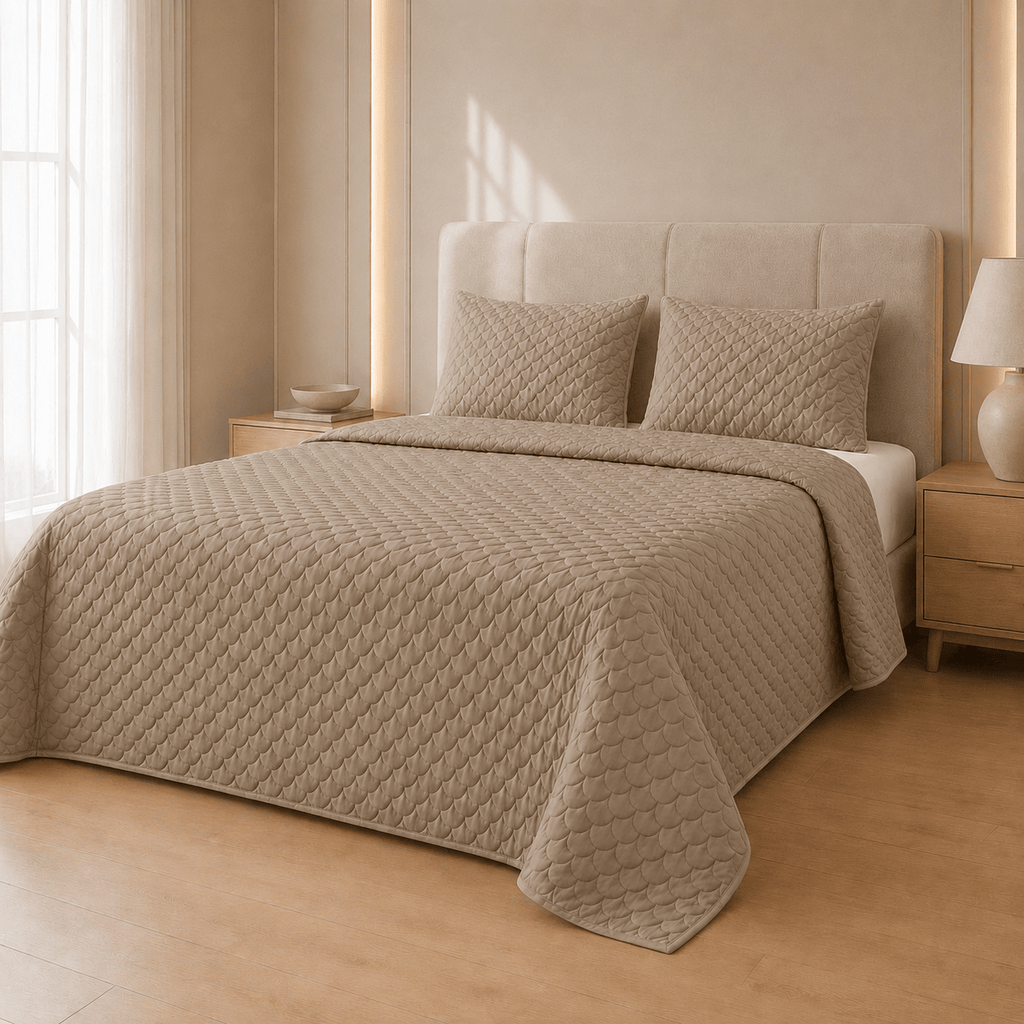 Tencel Scallop Summer Quilt Set - Elbadrawi Home